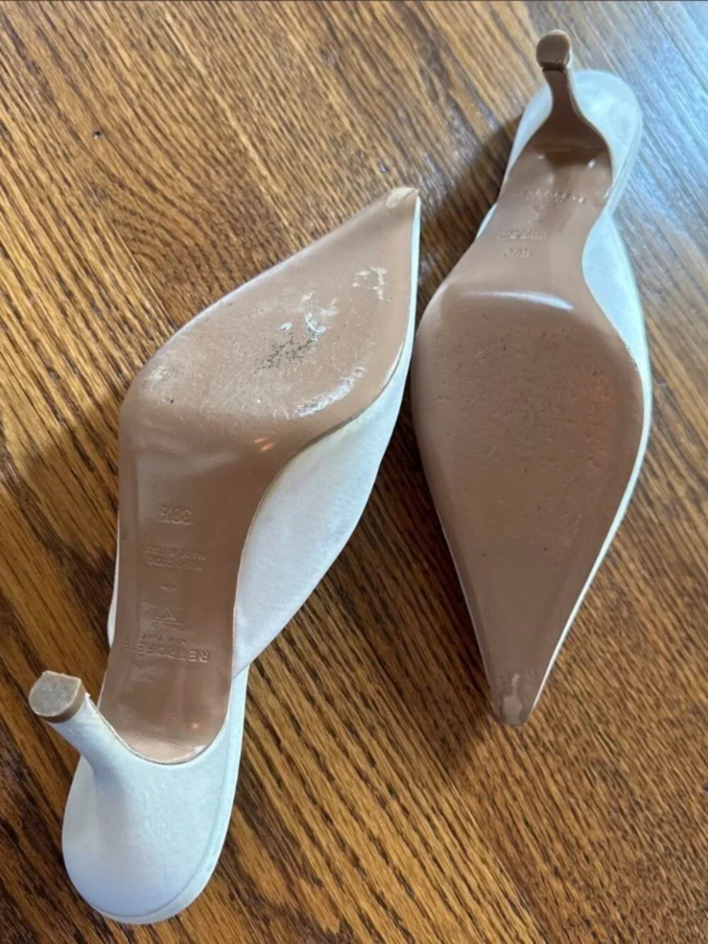 RETROFETE White pearl embellished ariel mules heels